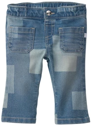  Blugi drepti cu petice Medium Wash