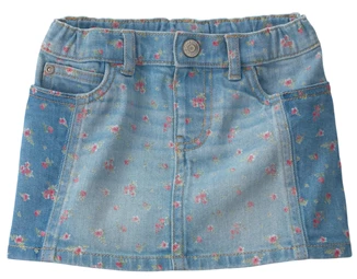  Fustita din denim cu imprimeu floral
