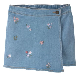  Fustita-pantalon din denim cu broderie florala