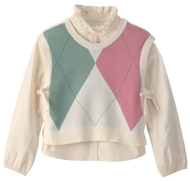  Bluza cu maneca lunga si vesta 2 in 1
