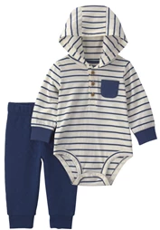  Set 2 piese Stripes - body cu gluga si pantaloni