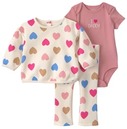  Комплект 3 в 1 I Heart Daddy - свитшот, боди и брюки