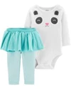  Set 2 piese Panda - body si colanti cu fustita tutu