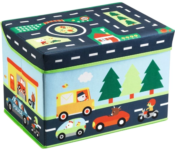 Cutie pentru depozitarea jucariilor 2 in 1  Circuit