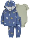  Комплект 3 в 1 Blue Dino - кофта, боди и штаны