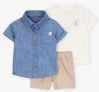  Комплект 3 в 1 Chambray - Рубашка, футболка и шорты