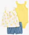  Set 3 piese Yellow Sun Chambray - Body, tricou si pantaloni scurti