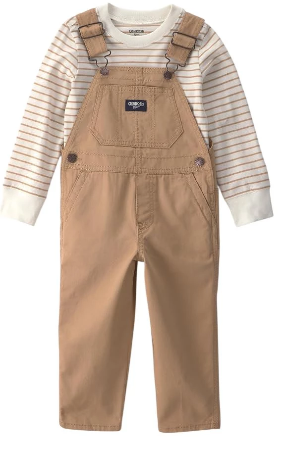  Set 2 piese Stripes - bluza cu maneca lunga si salopeta