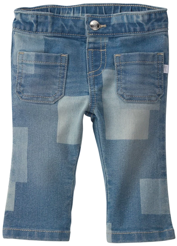 Blugi drepti cu petice Medium Wash