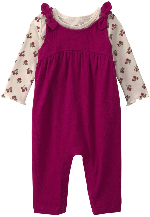  Set 2 piese Maroon - salopeta lunga si bluza