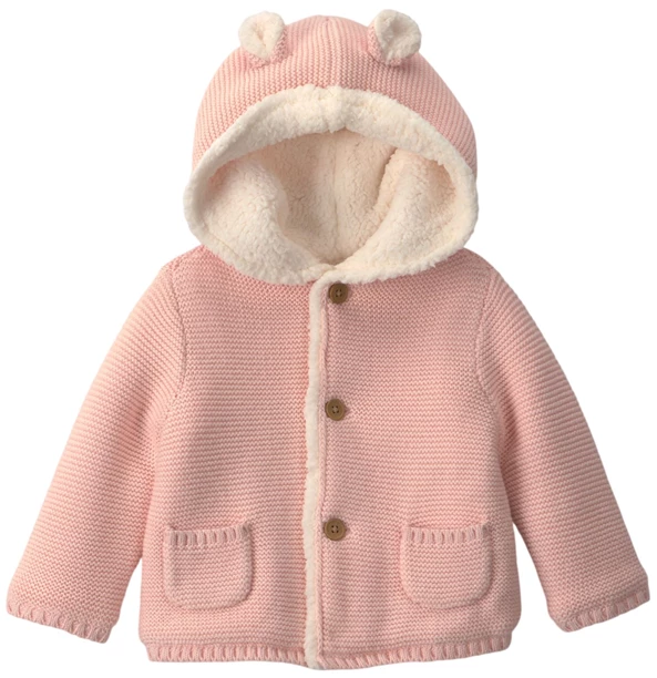  Cardigan tricotat cu captuseala Baby Pink