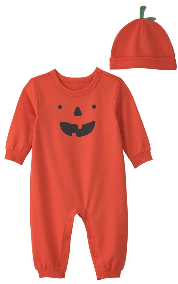  Set 2 piese Halloween Pumpkin - salopeta si caciulita