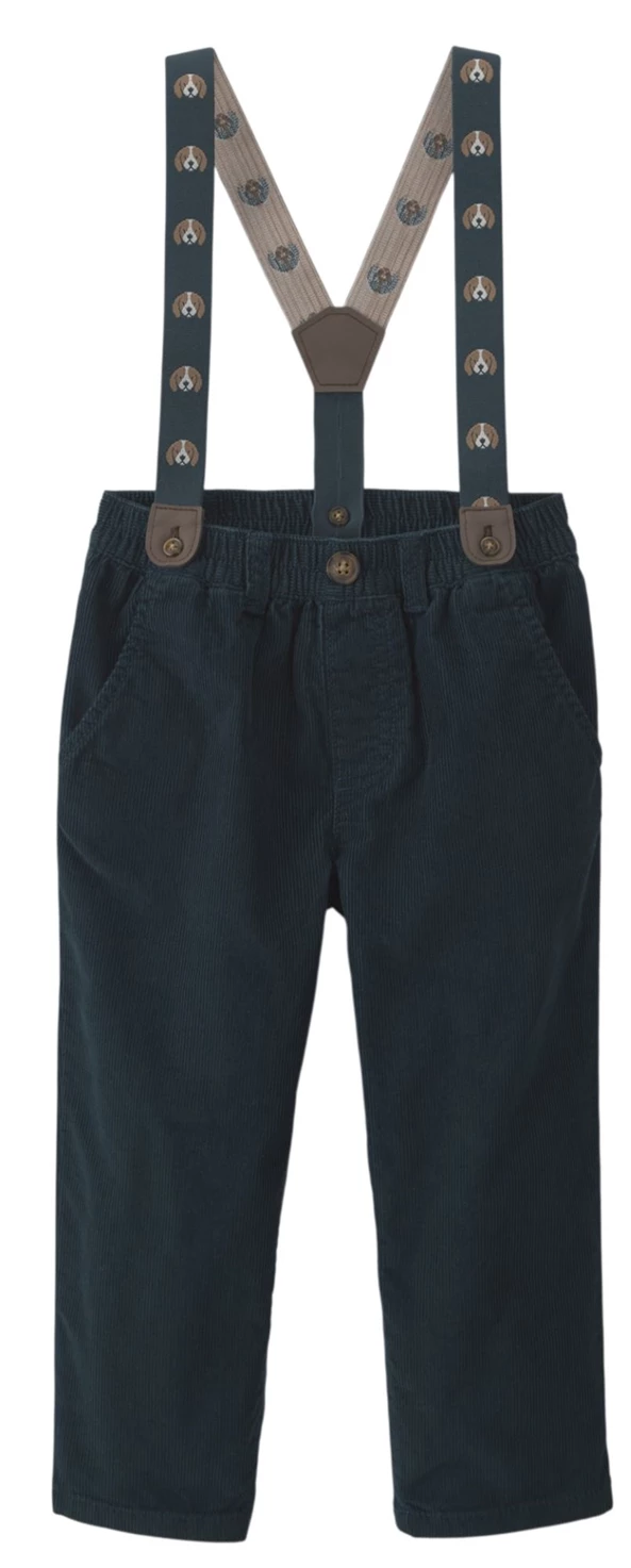  Pantaloni din catifea cu bretele Navy