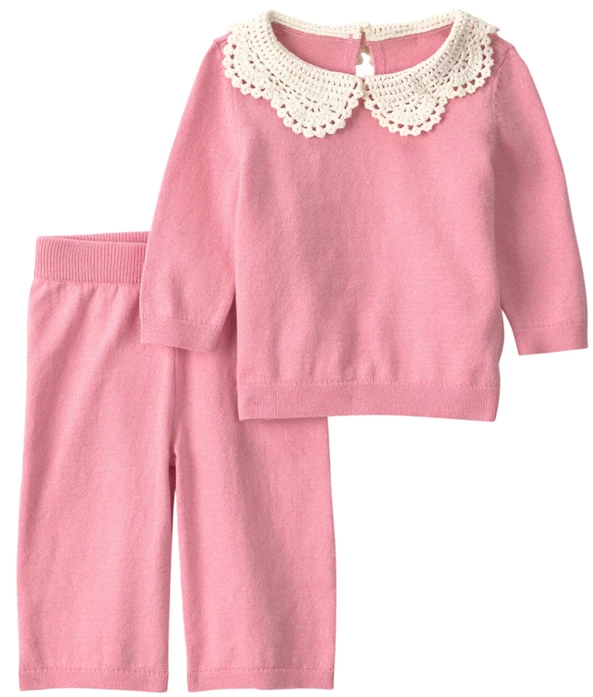  Set 2 piese Pink - pulover subtire si pantaloni