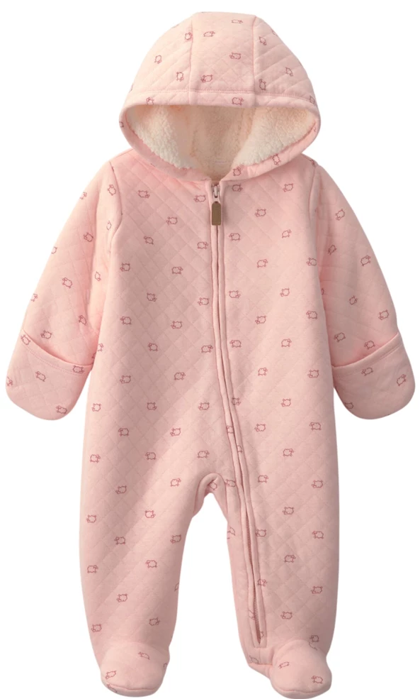  Salopeta groasa cu gluga Pink Sheep