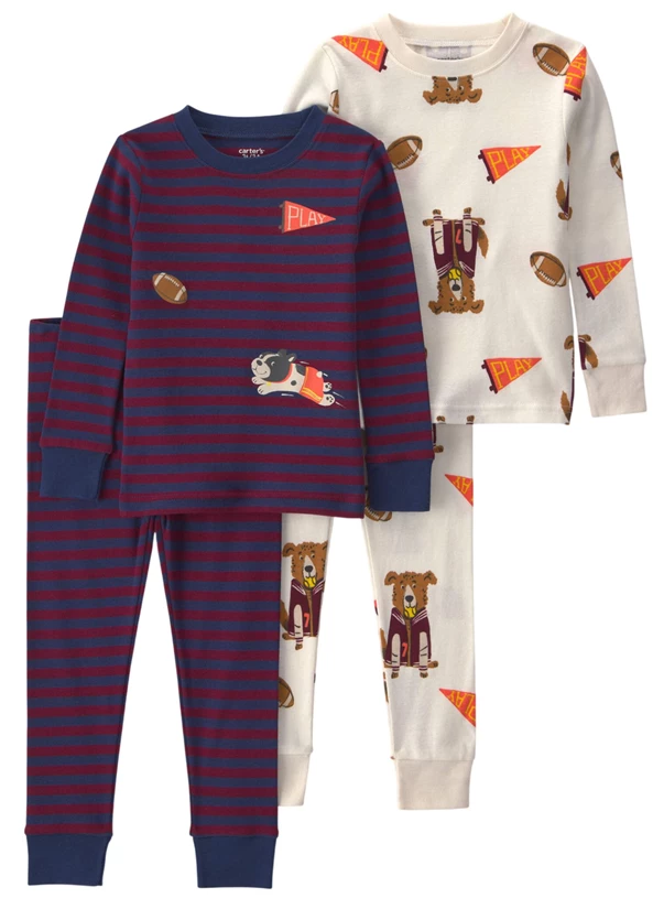  Set 2 pijamale din bumbac Dog Print