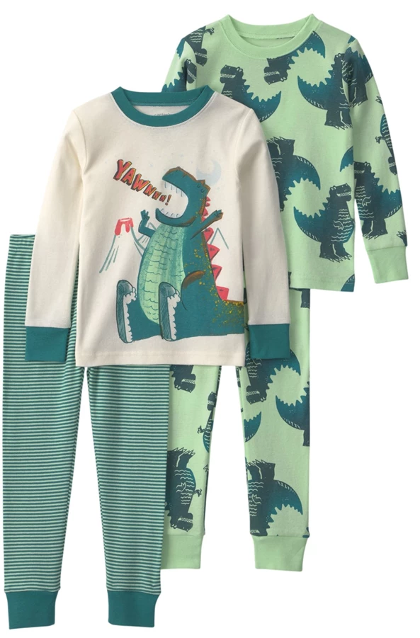  Set 2 pijamale din bumbac Yawn! Dino