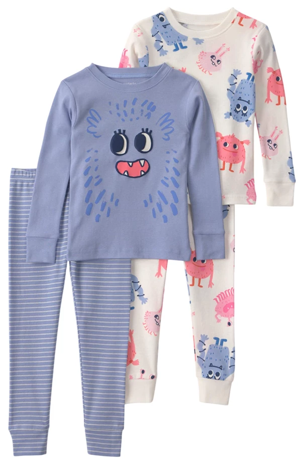  Set 2 pijamale din bumbac Monster