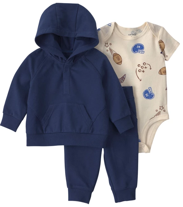  Set 3 piese Football - hoodie, body si pantaloni