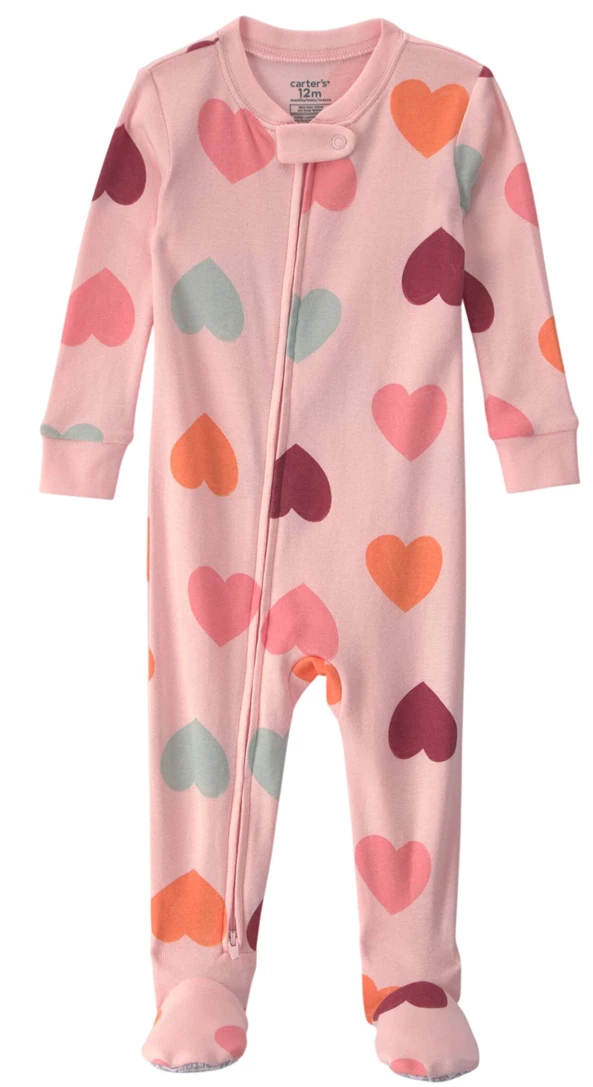  Хлопковая пижама с закрытыми ножками Pink Hearts