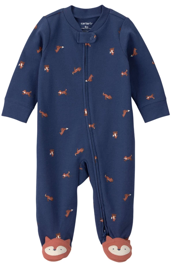  Хлопковая пижама с закрытыми ножками Cutie Fox