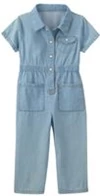  Salopeta din denim cu maneca scurta Light Wash