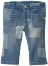  Blugi drepti cu petice Medium Wash