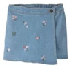  Fustita-pantalon din denim cu broderie florala