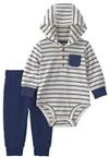  Set 2 piese Stripes - body cu gluga si pantaloni