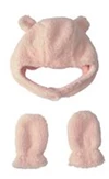  Set caciulita si manusi din sherpa Pink Teddy