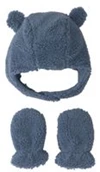  Комплект из шапочки и варежек из шерпы Navy Teddy