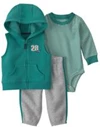  Set 3 piese Varsity - vesta fara maneci cu gluga, body si pantaloni