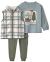  Set 3 piese Adventure - vesta cu fermoar, bluza cu maneca lunga si pantaloni