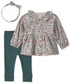  Set 3 piese Floral - bentita, bluza si colanti