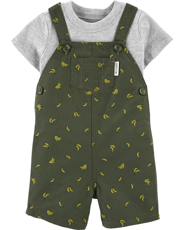  Set 2 piese Banana - tricou si salopeta scurta