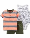  Set 3 piese OZN - body, tricou si pantaloni scurti