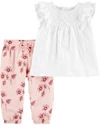  Set 2 piese Pantaloni florali si tricou