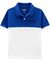  Tricou tip polo alb/albastru