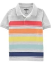  Tricou tip polo cu dungi multicolore