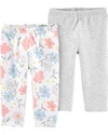  Set 2 piese Pantaloni flori/gri 100% Bumbac Organic