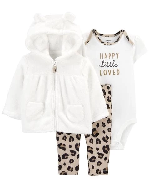  Комплект 3 в 1 Animal Print - кофта с капюшоном, боди и штаны