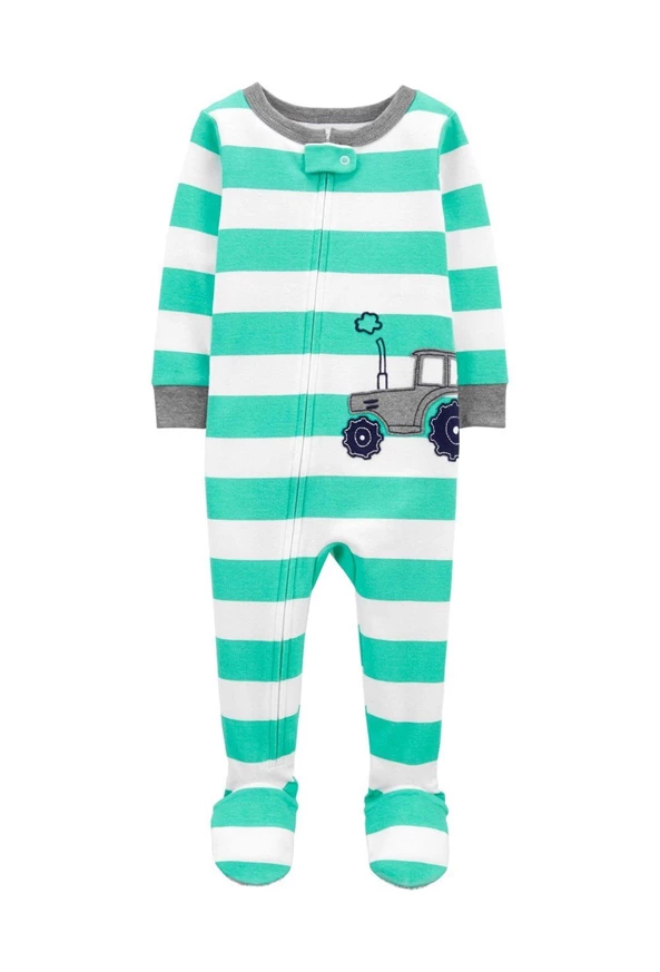  Pijama cu dungi Tractor