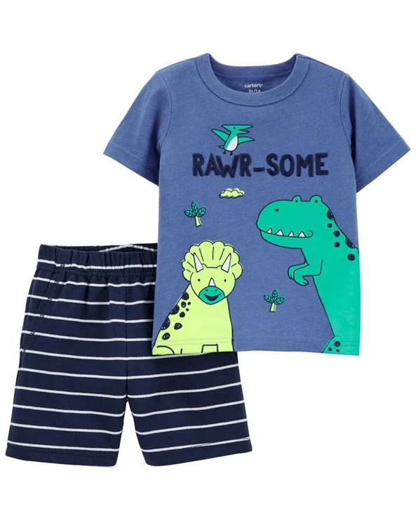  Set 2 piese Tricou si pantaloni scurti Dinozaur