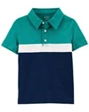  Tricou polo albastru cu dungi