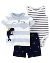  Set 3 piese Body, tricou si pantaloni scurti Balena