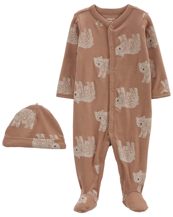  Set 2 piese Pijama si caciulita Urs