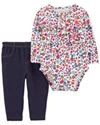  Set 2 piese Body floral si pantaloni