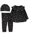  Set 3 piese Pantaloni, bluza si caciulita Flori