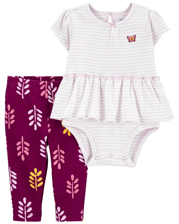  Set 2 piese Body si pantaloni Fluturas