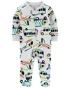  Pijama cu fermoar reversibil Transport